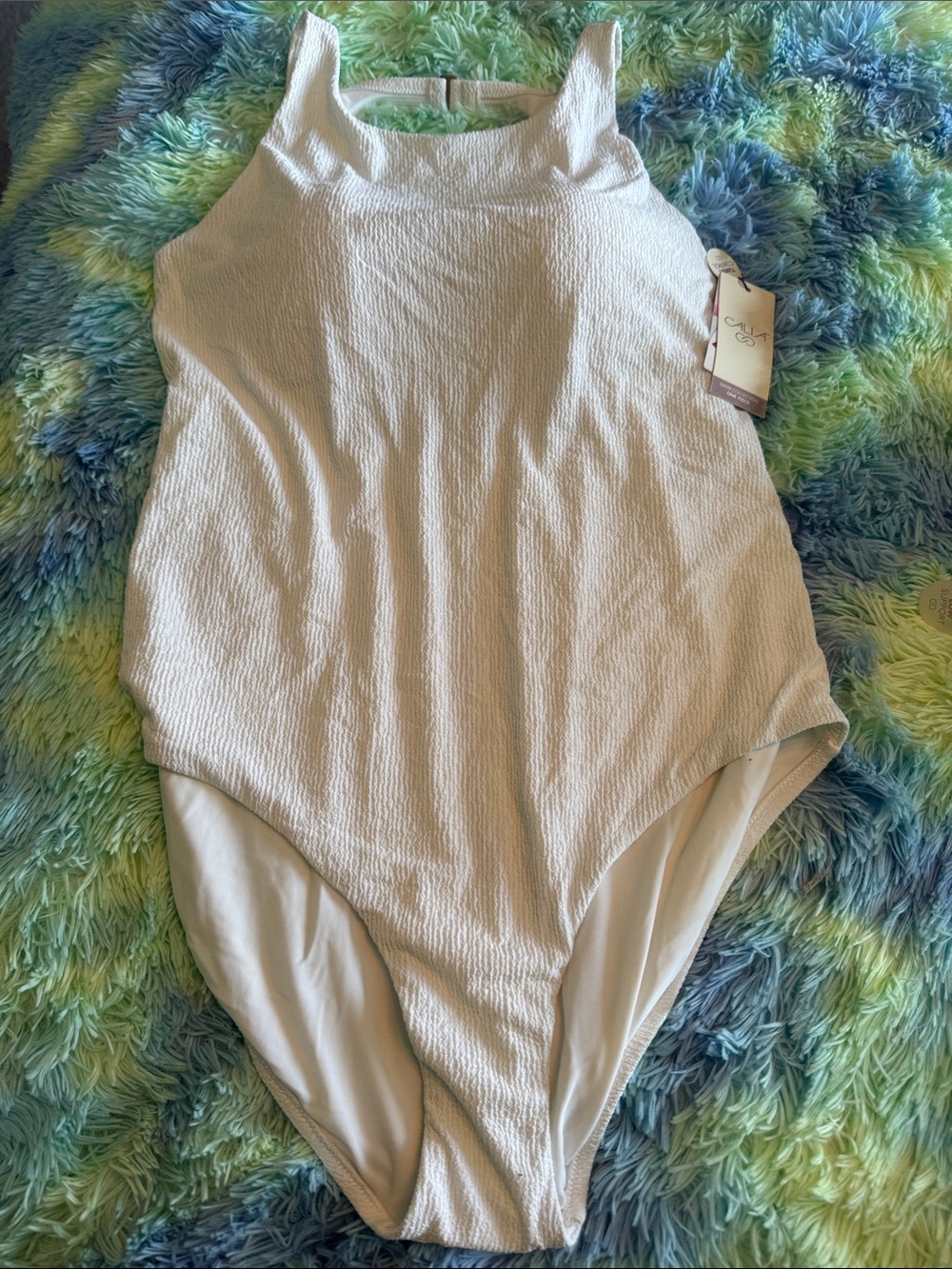 CALIA by Carrie Underwood Pure White Textured One-Piece Swimsuit